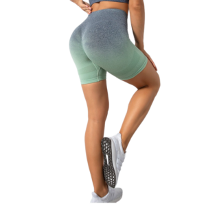 Cross-border gradient hanging dye sports shorts female peach buttocks lifting hip tight seamless running three-point yoga pants