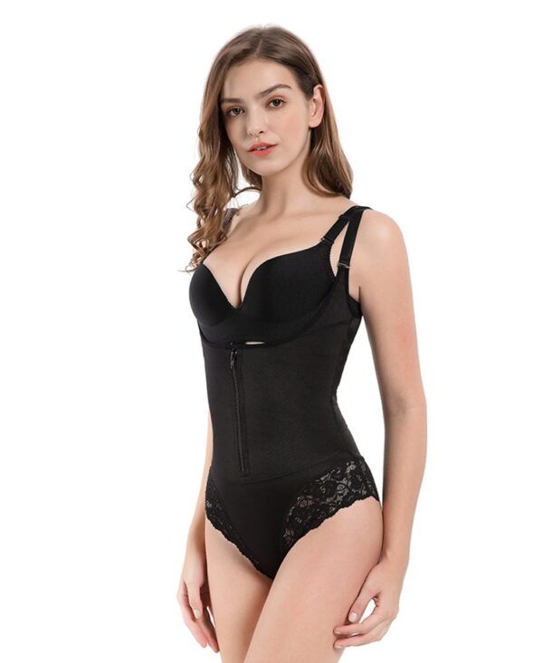 Triangle section shapewear one-piece bodysuit women’s zipper abdominal corset body shaping underwear